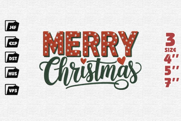 Festive Polka Dot Christmas Embroidery